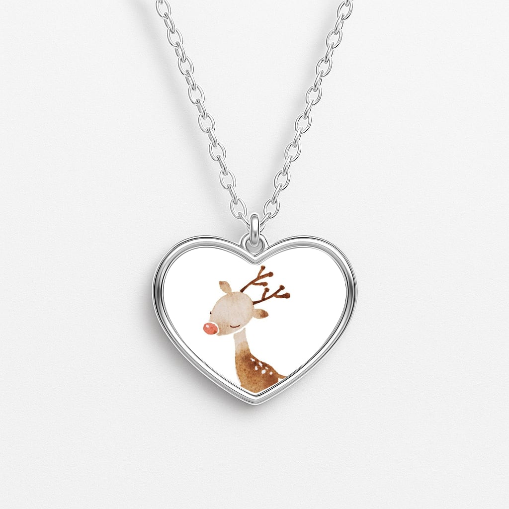 Watercolour Rudolph The Reindeer Necklace