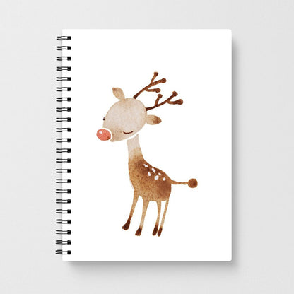 Watercolour Rudolph The Reindeer Notebook