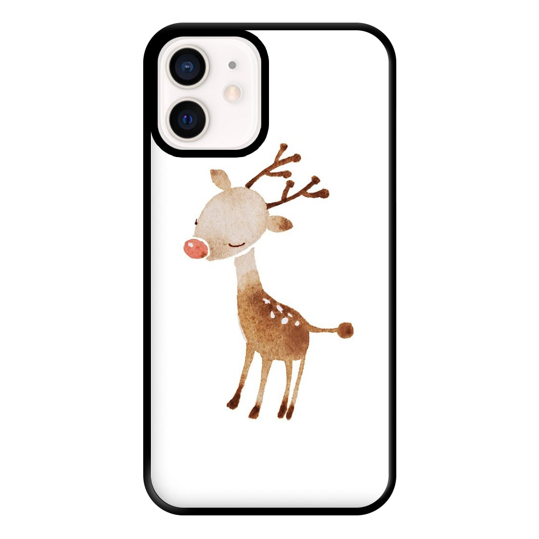 Watercolour Rudolph The Reindeer Phone Case for iPhone 12 Mini