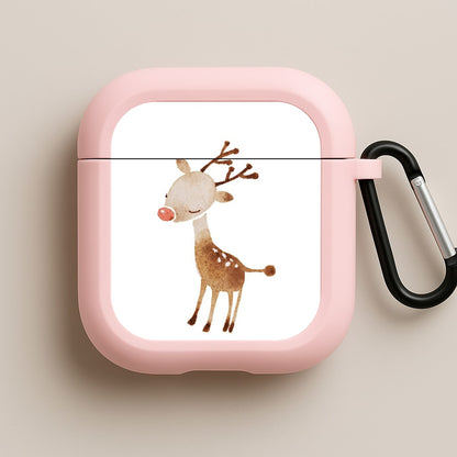 Watercolour Rudolph The Reindeer Pink AirPods Case