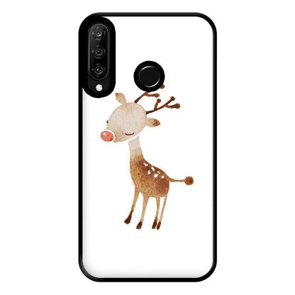 Watercolour Rudolph The Reindeer Phone Case for Huawei P30 Lite