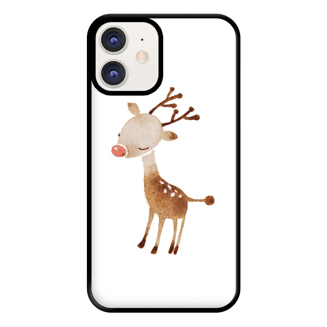 Watercolour Rudolph The Reindeer Phone Case for iPhone 12 / 12 Pro