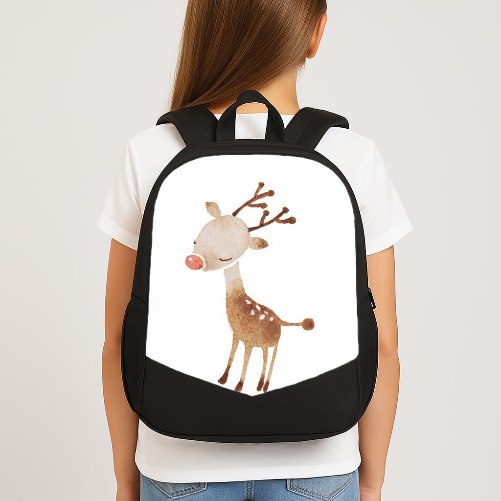 Watercolour Rudolph The Reindeer School Bag