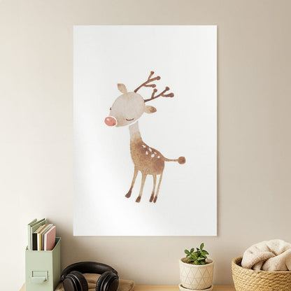 Watercolour Rudolph The Reindeer Poster