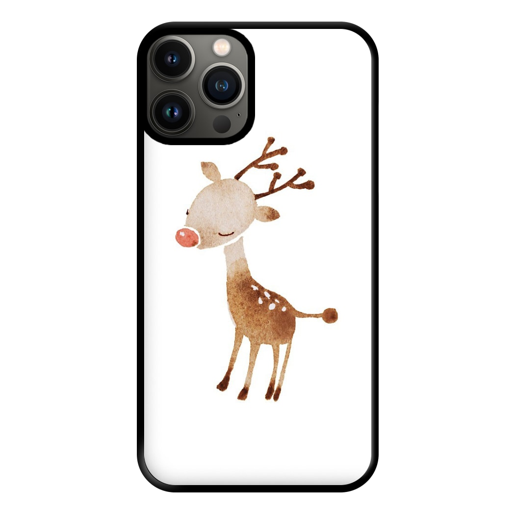 Watercolour Rudolph The Reindeer Phone Case for iPhone 13 Pro Max