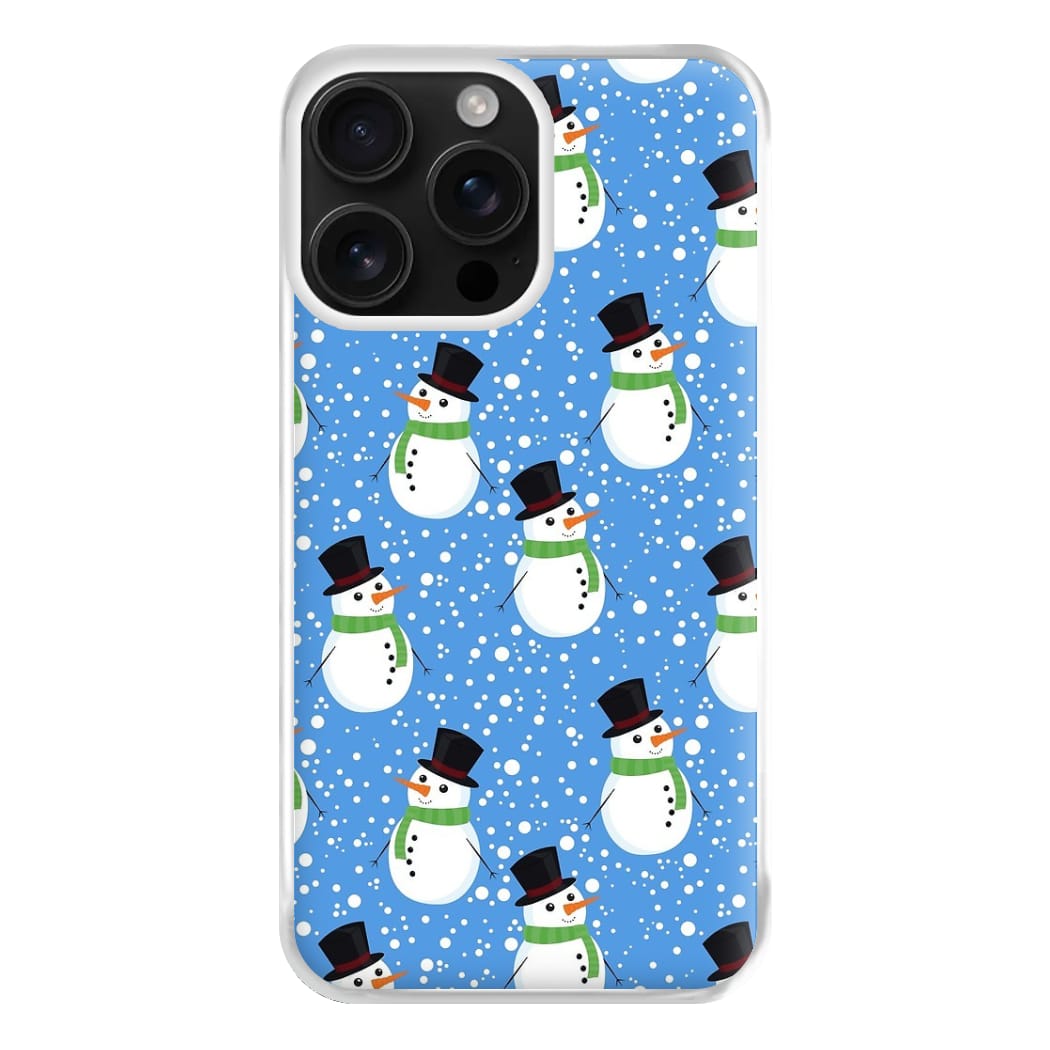 Blue Snowman Pattern Phone Case