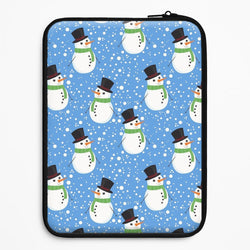Blue Snowman Pattern Universal Laptop Sleeve