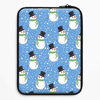 Blue Snowman Pattern Universal Laptop Sleeve