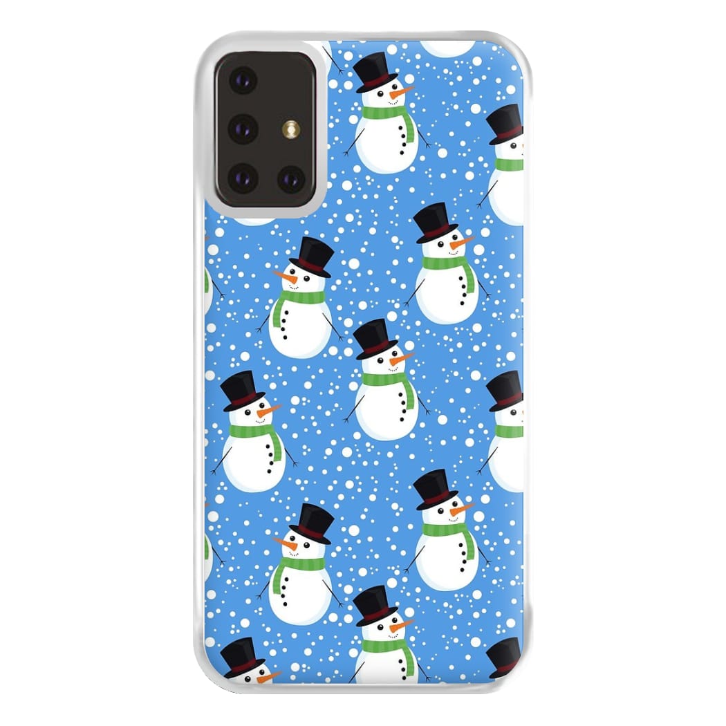 Blue Snowman Pattern Phone Case for Galaxy A71