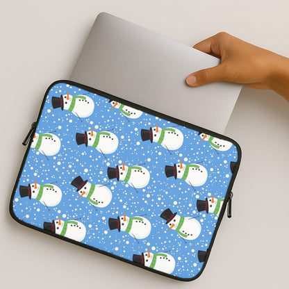 Blue Snowman Pattern MacBook Case
