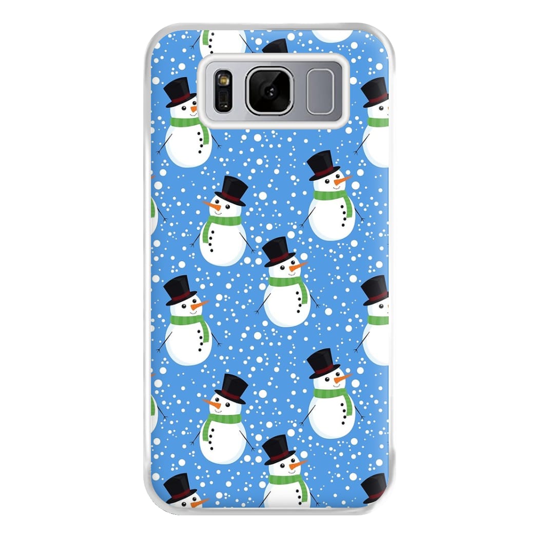 Blue Snowman Pattern Phone Case for Galaxy S8 Plus