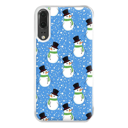 Blue Snowman Pattern Phone Case for Huawei P20