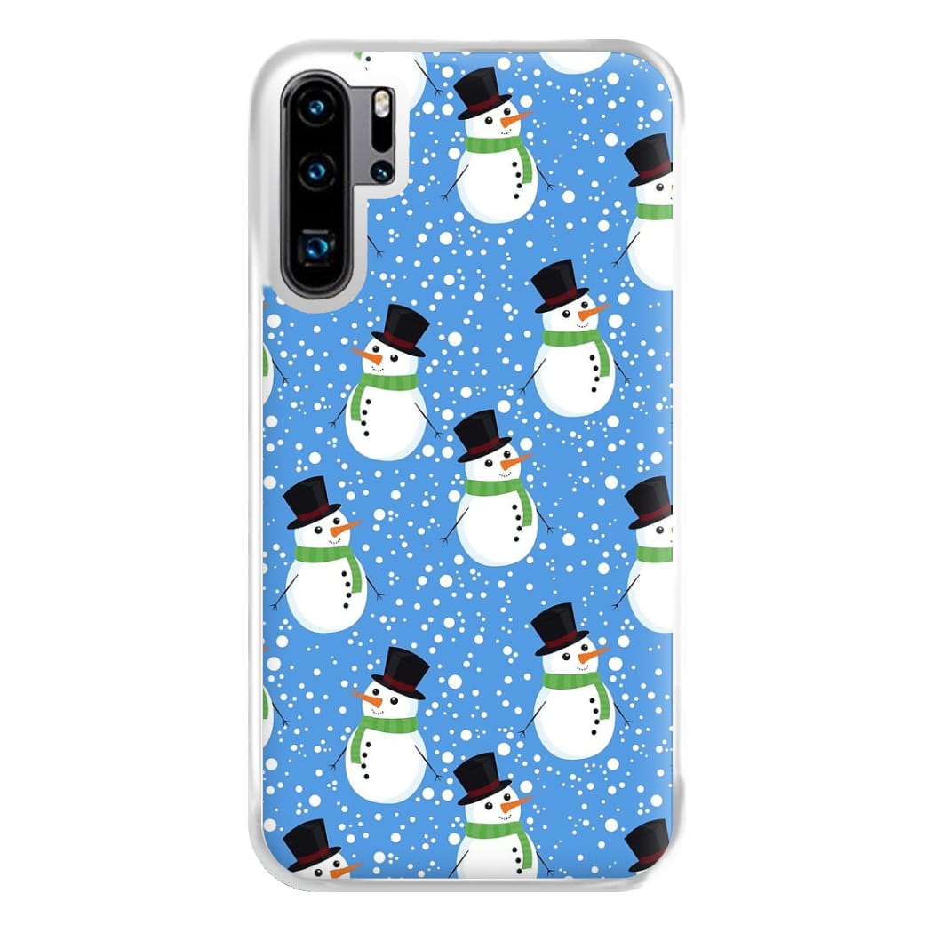 Blue Snowman Pattern Phone Case for Huawei P30 Pro