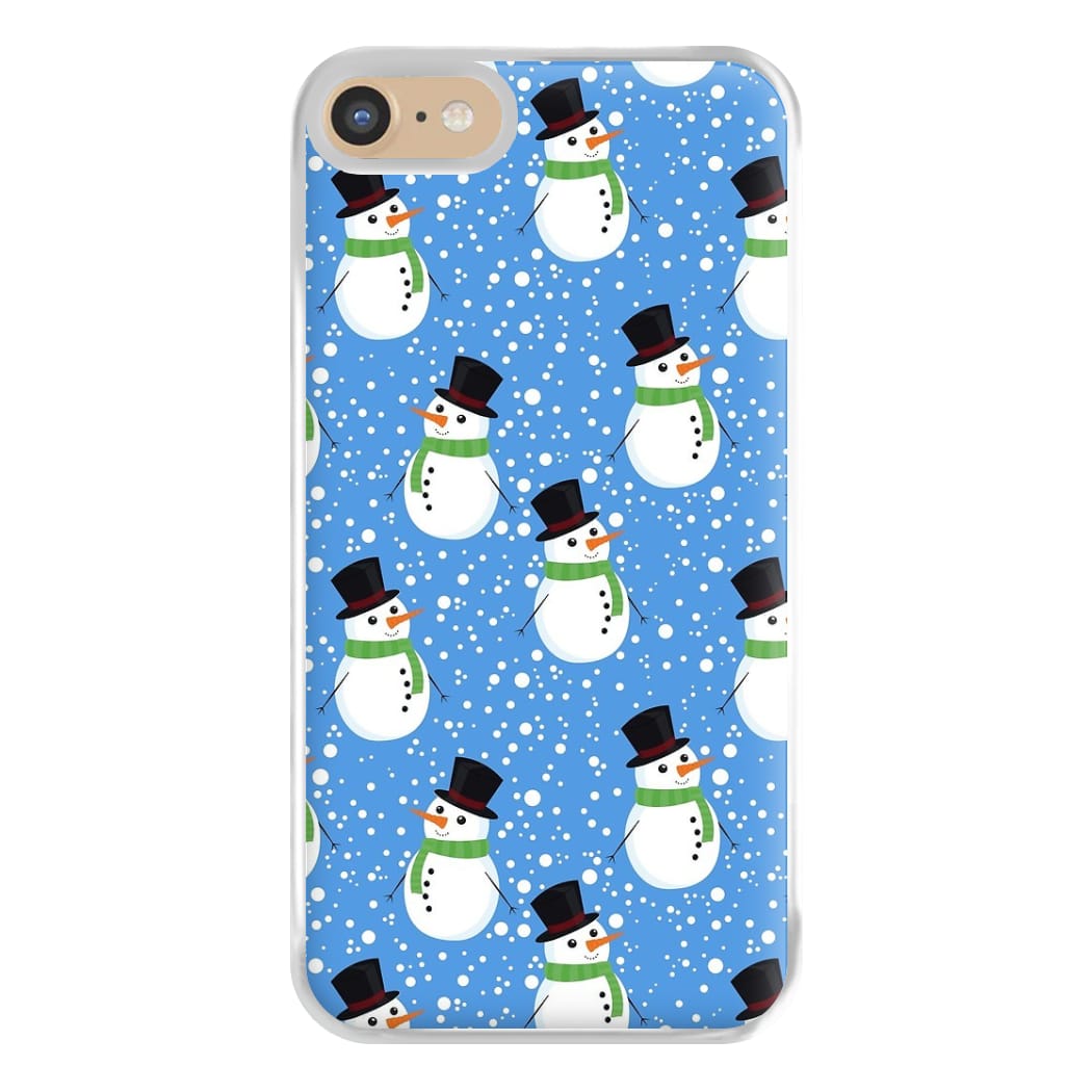 Blue Snowman Pattern Phone Case for iPhone 6 / 7 / 8 / SE