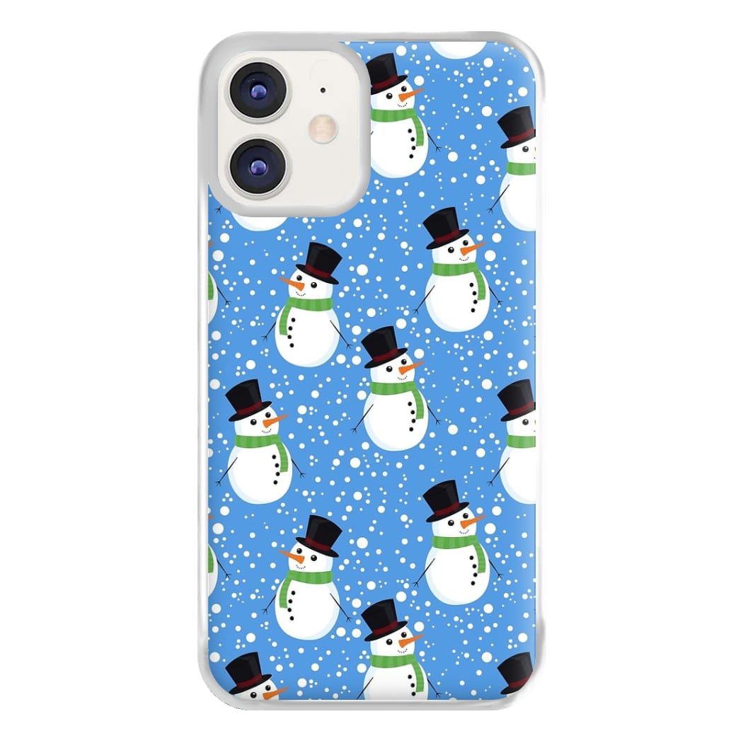 Blue Snowman Pattern Phone Case for iPhone 11