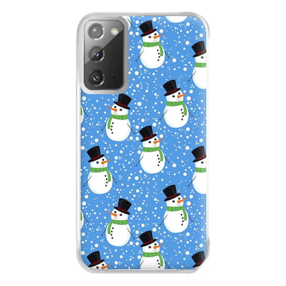 Blue Snowman Pattern Phone Case for Galaxy Note 20 Ultra