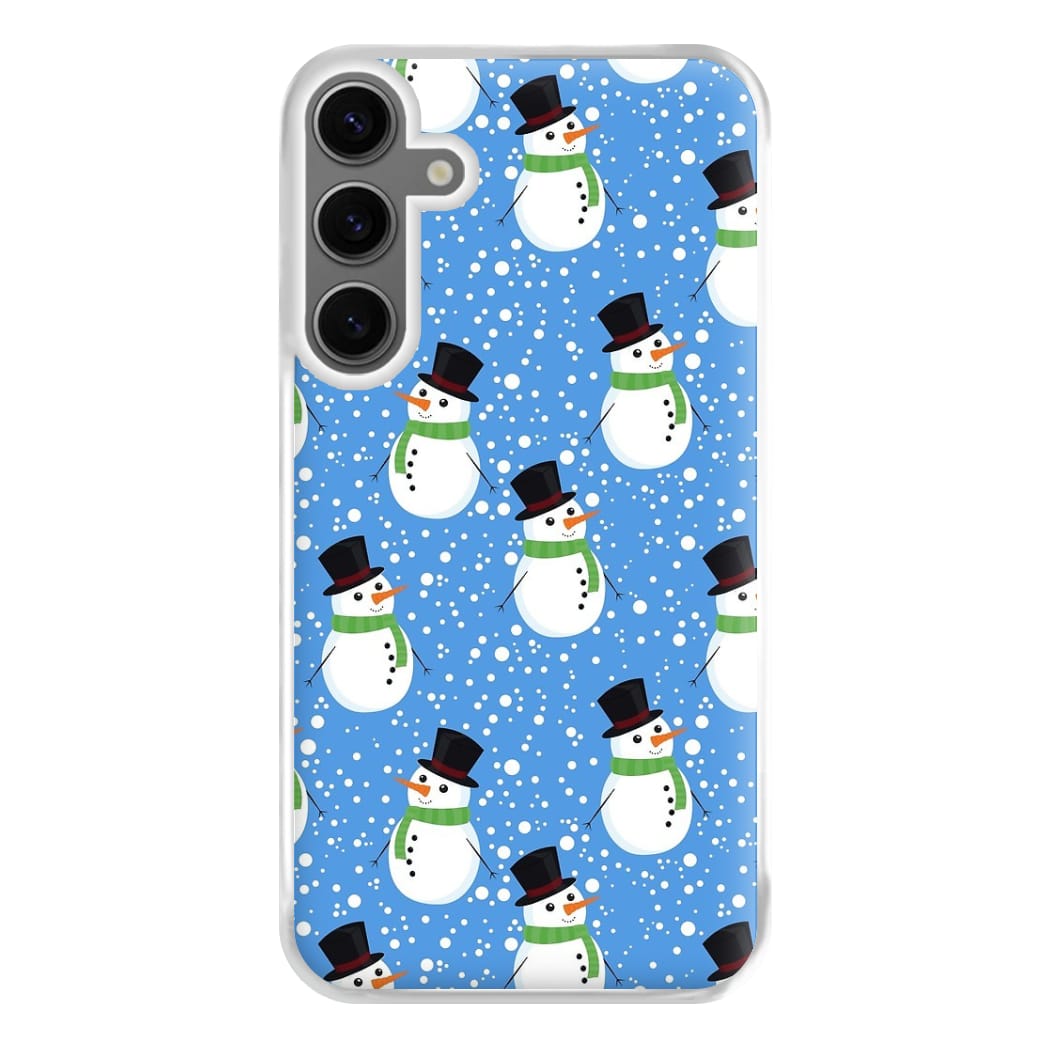 Blue Snowman Pattern Phone Case for Galaxy S24FE