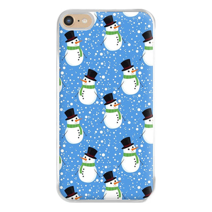 Blue Snowman Pattern Phone Case for iPhone 6 Plus / 7 Plus / 8 Plus