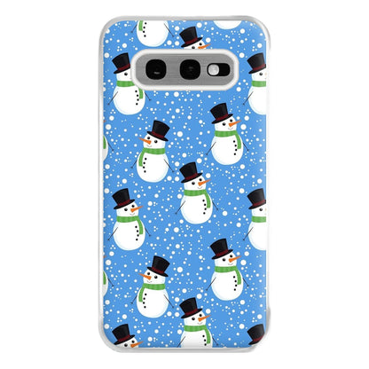 Blue Snowman Pattern Phone Case for Galaxy S10e