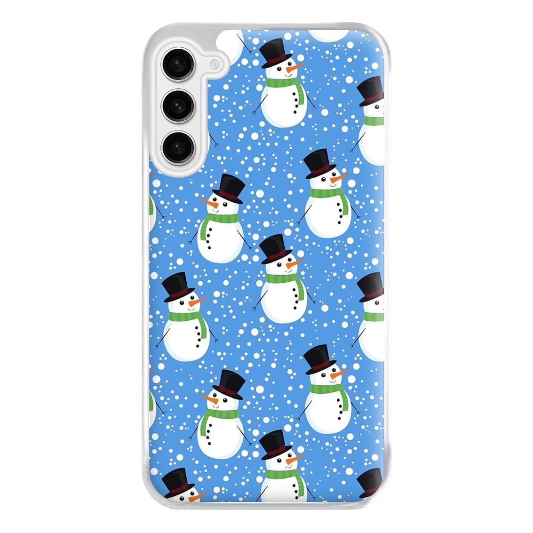 Blue Snowman Pattern Phone Case for Galaxy S23FE