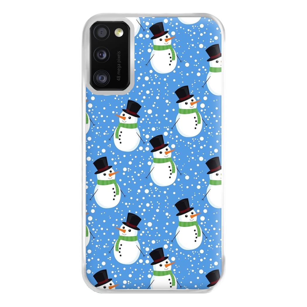 Blue Snowman Pattern Phone Case for Galaxy A41