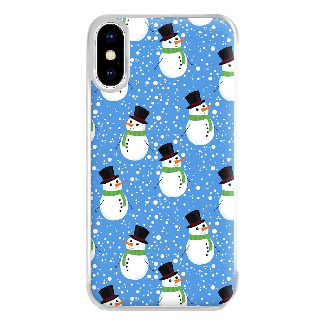 Blue Snowman Pattern Phone Case for iPhone XS Max