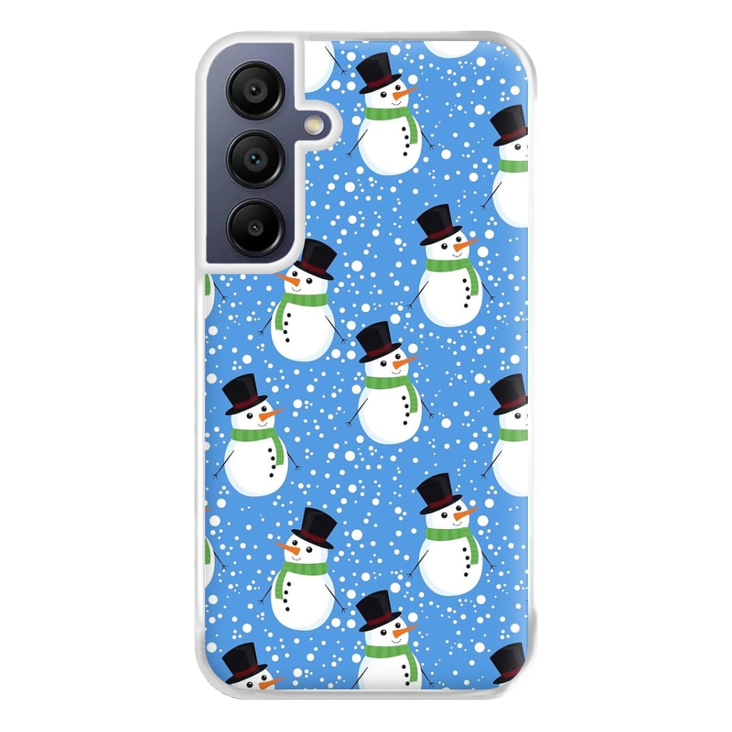 Blue Snowman Pattern Phone Case for Galaxy A16