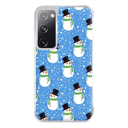 Blue Snowman Pattern Phone Case for Galaxy S20