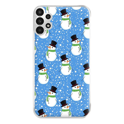 Blue Snowman Pattern Phone Case for Galaxy A13