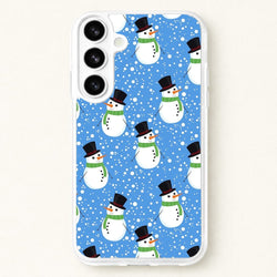 Blue Snowman Pattern Phone Case for Galaxy S26
