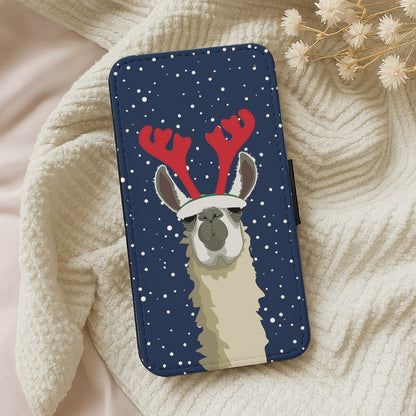 Let It Snow Reindeer Flip Wallet Phone Case