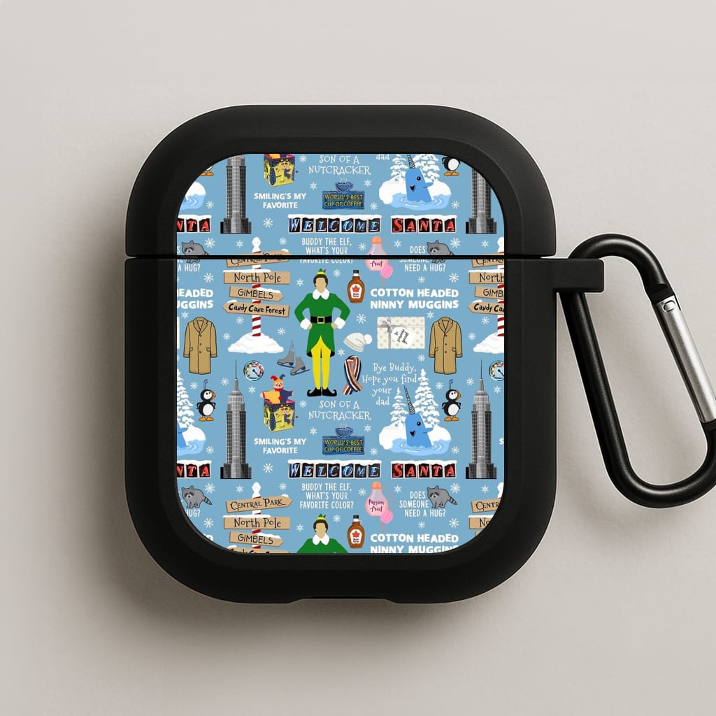 Blue Buddy The Elf Pattern AirPods Case