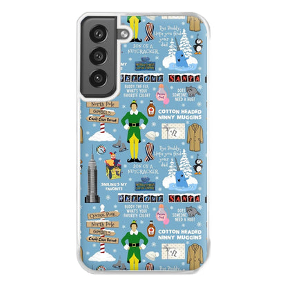 Blue Buddy The Elf Pattern Phone Case for Galaxy S21FE