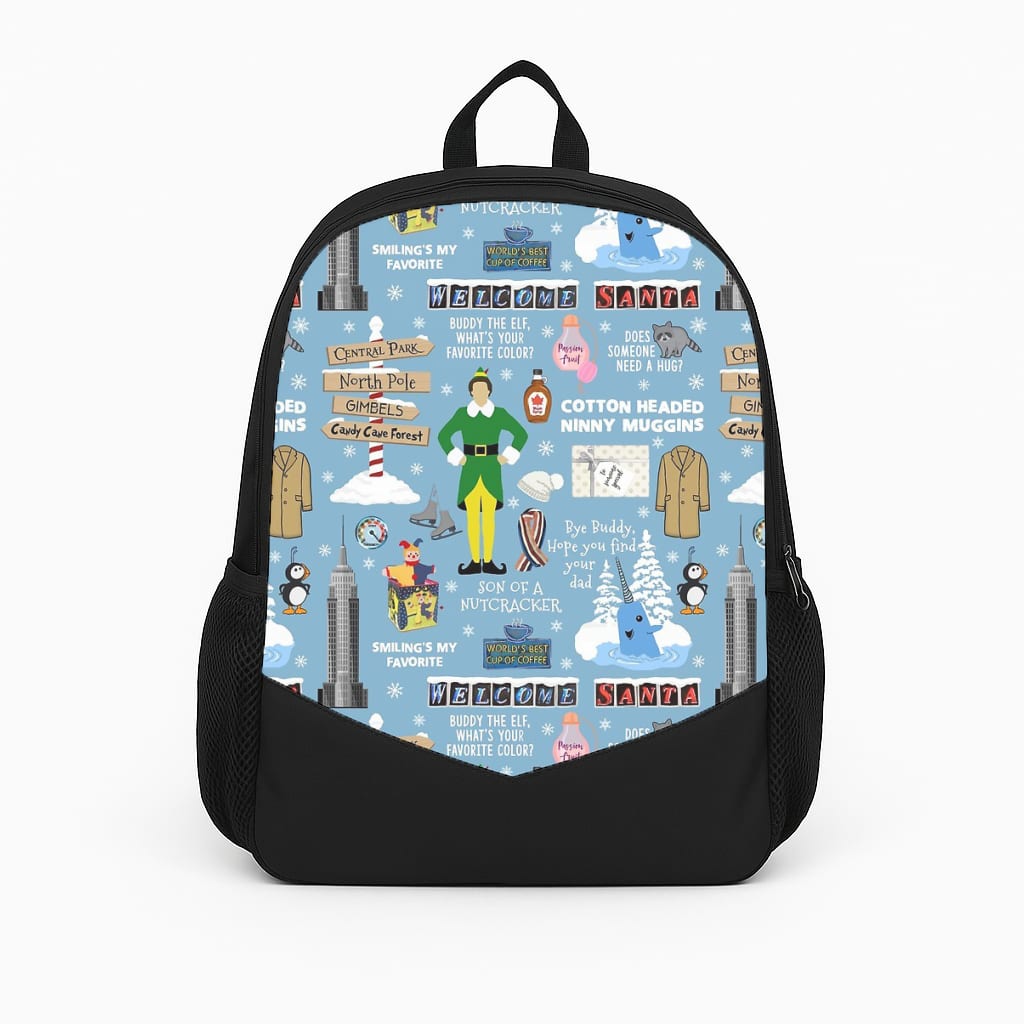 Blue Buddy The Elf Pattern Backpack