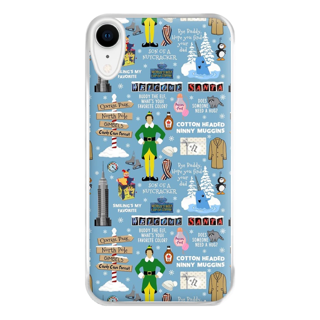 Blue Buddy The Elf Pattern Phone Case for iPhone XR