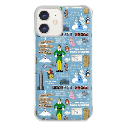 Blue Buddy The Elf Pattern Phone Case for iPhone 12 / 12 Pro