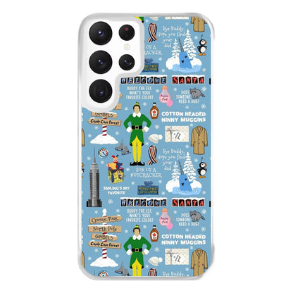 Blue Buddy The Elf Pattern Phone Case for Galaxy S22 Ultra