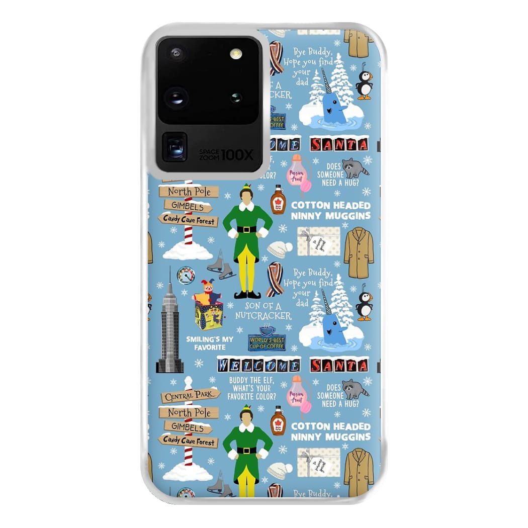 Blue Buddy The Elf Pattern Phone Case for Galaxy S20 Ultra