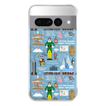 Blue Buddy The Elf Pattern Phone Case for Google Pixel 7 Pro