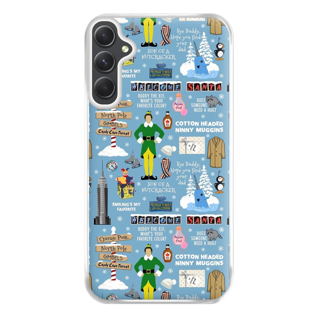 Blue Buddy The Elf Pattern Phone Case for Galaxy A14