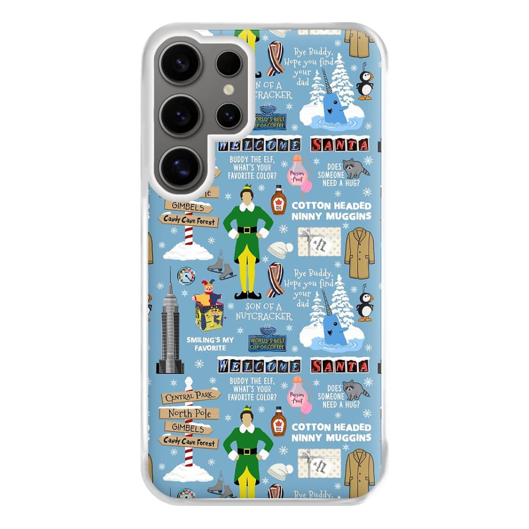 Blue Buddy The Elf Pattern Phone Case for Galaxy S24 Ultra