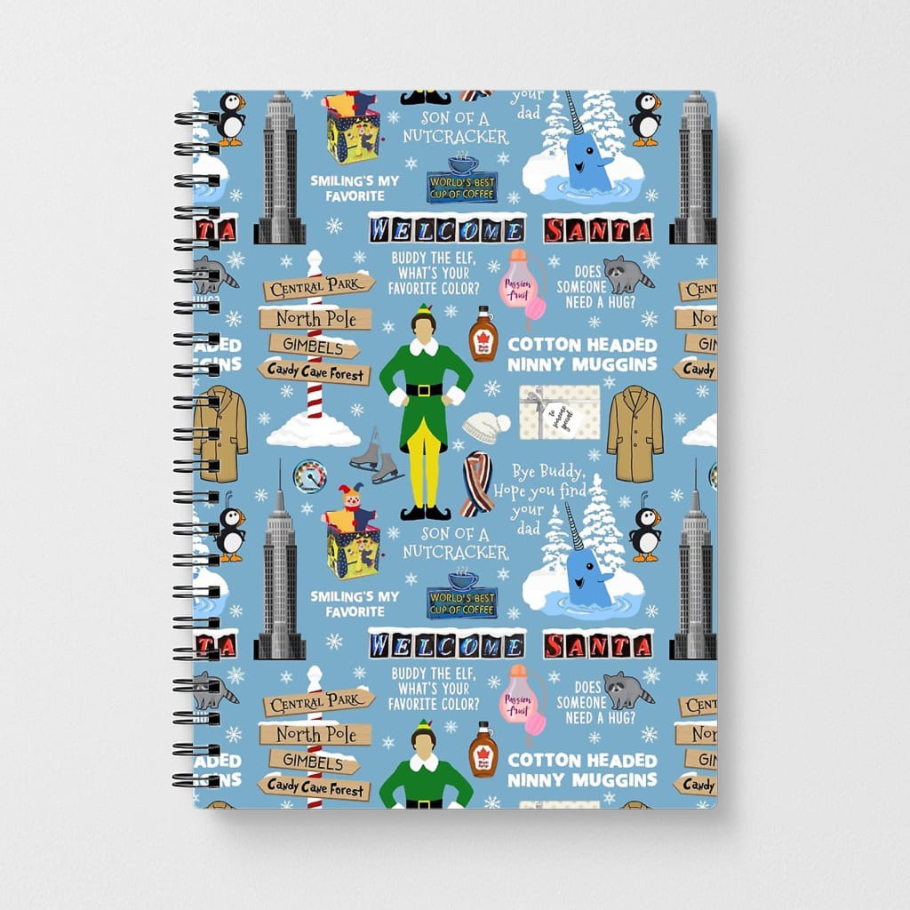 Blue Buddy The Elf Pattern Notebook