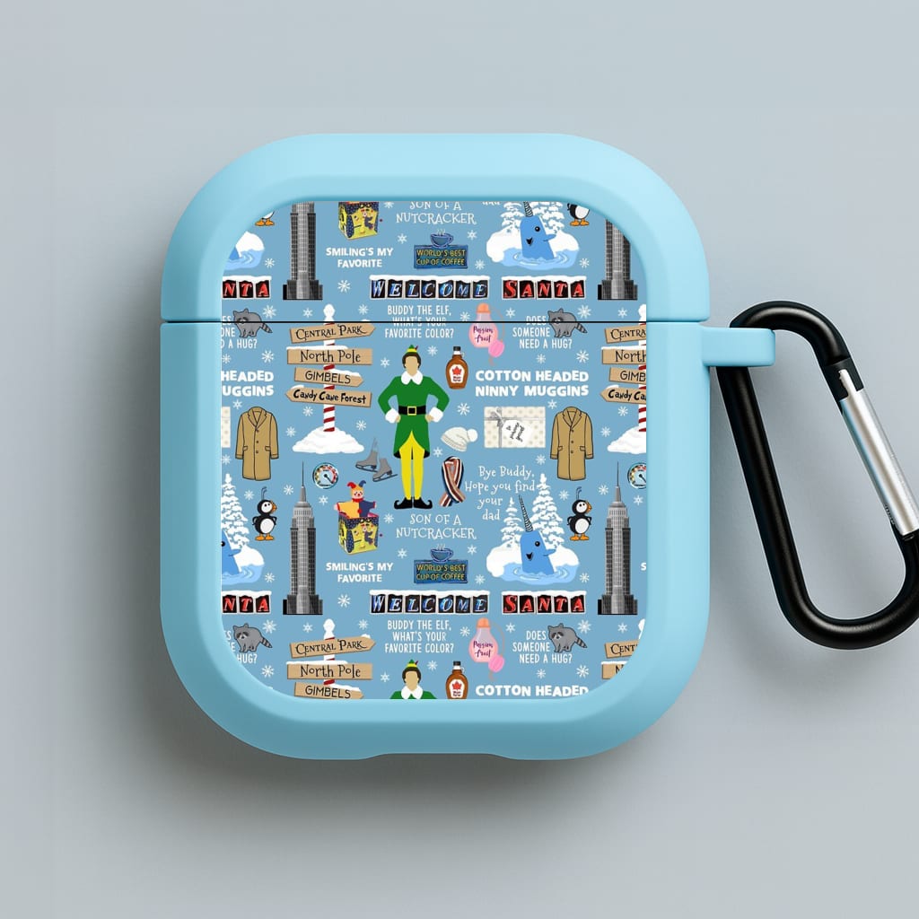 Blue Buddy The Elf Pattern Blue AirPods Case