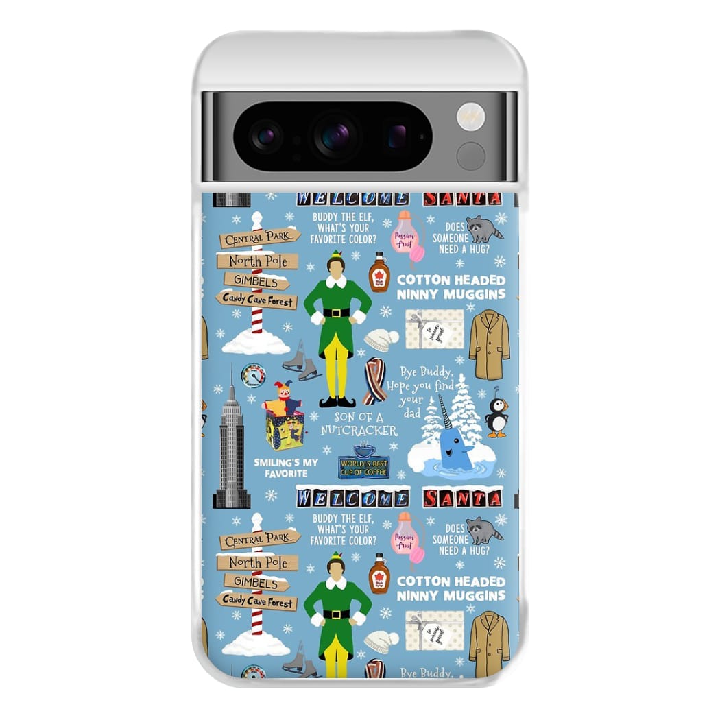 Blue Buddy The Elf Pattern Phone Case for Google Pixel 8 Pro