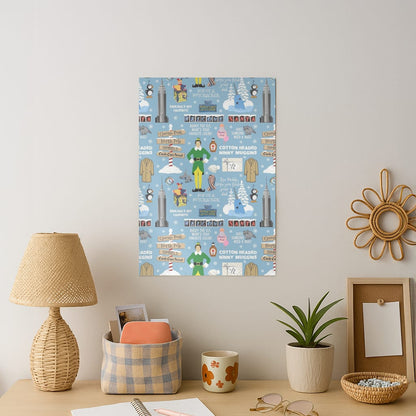 Blue Buddy The Elf Pattern Art Print
