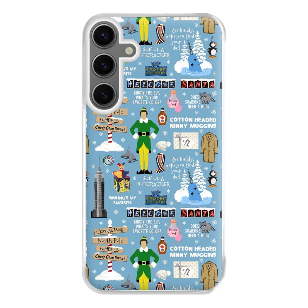 Blue Buddy The Elf Pattern Phone Case for Galaxy S24FE