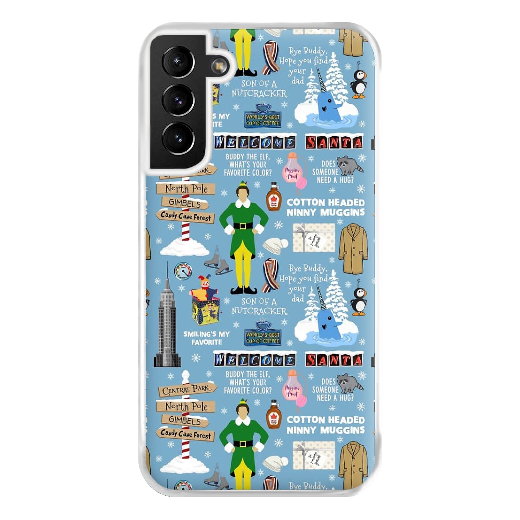 Blue Buddy The Elf Pattern Phone Case for Galaxy S21 Plus