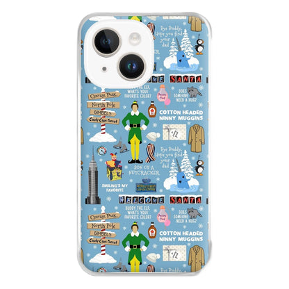 Blue Buddy The Elf Pattern Phone Case for iPhone 14 Plus