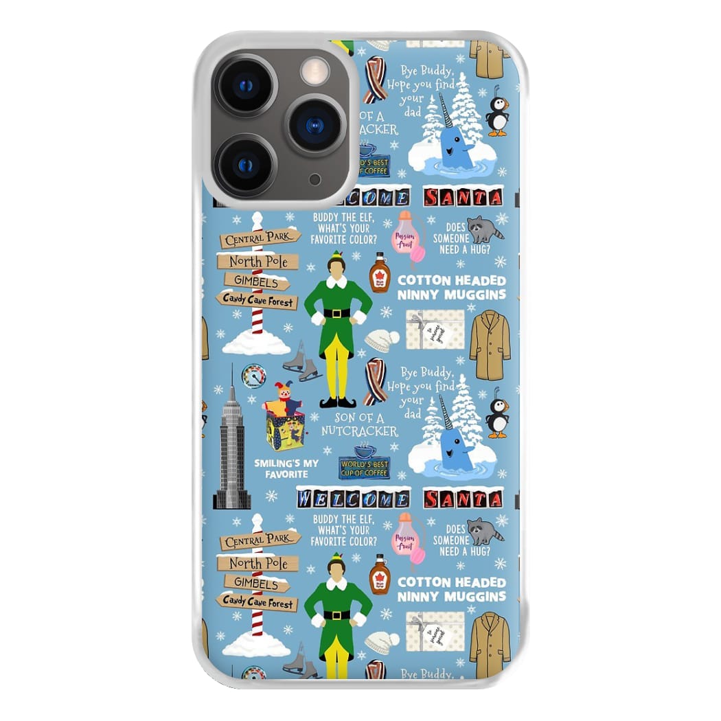 Blue Buddy The Elf Pattern Phone Case for iPhone 12 Pro Max