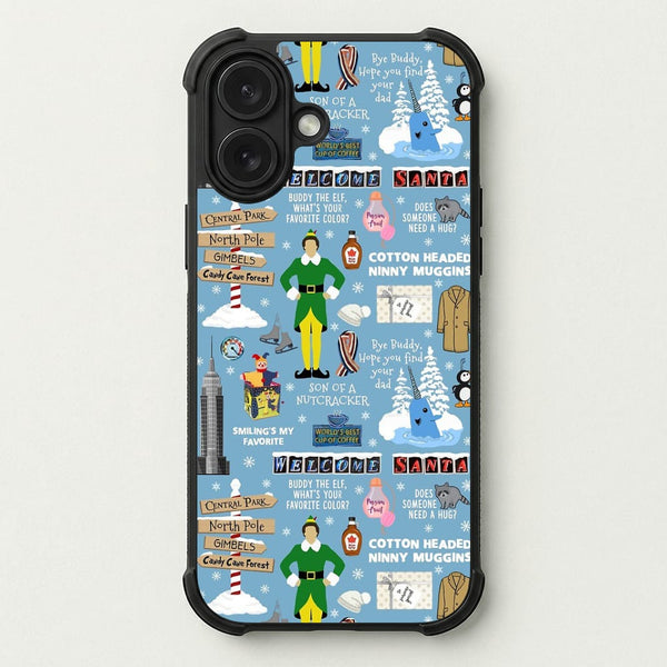 Blue Buddy The Elf Pattern Phone Case — Bumper case